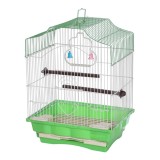 Colivie Patrata 39 x 30 x 23 cm, pentru pasari exotice, Tava Verde