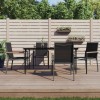 VidaXL Set mobilier de grădină, 5 piese, negru, textilenă și oțel