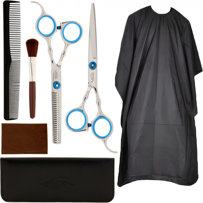 Set de coafura Foarfece Subtierea Pieptene Cape Husa 7in1