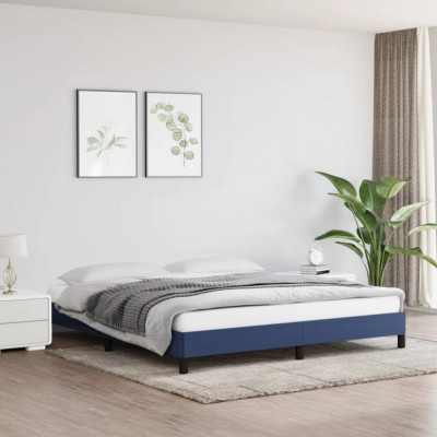 vidaXL Cadru de pat, albastru, 160 x 200 cm, material textil foto