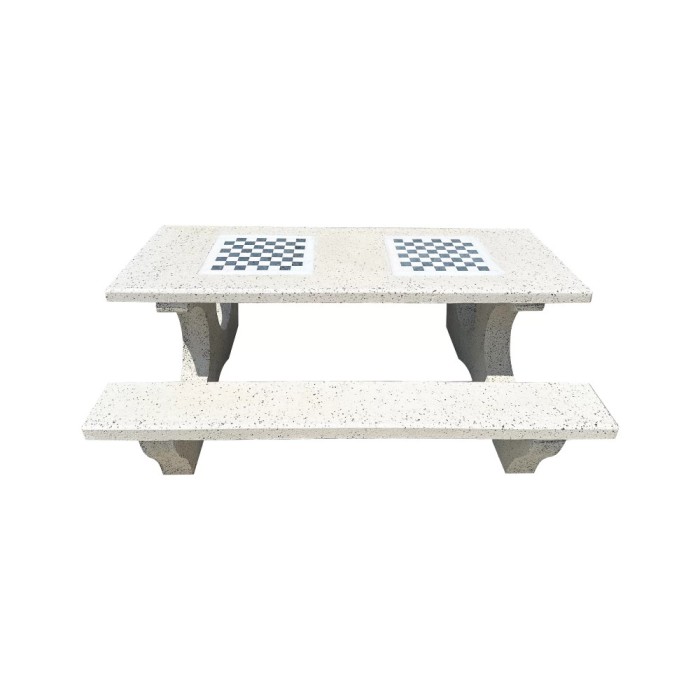 Set masa cu banci si table de sah din marmura &ndash; model Iasmina