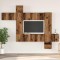 Set comodă TV 10 pcs Lemn vechi 30.5 x 30 x 90 cm Lemn compozit