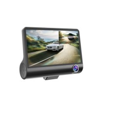 Camera Video Auto de Bord Tripla, Full-HD, 3 Camere - Fata/Spate/Interior, Display 4 Inch, G Senzor, 170 grade, Negru