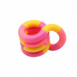 Jucarie senzoriala antistres, flippy, fidget twist, cu miscari infinite de decompresie, 2 culori, galben/roz, + 3 ani