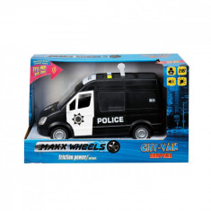 Masina de politie cu lumini si sunete Maxx Wheels, 1:16, Negru