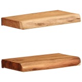 Gossi rafturi de perete, 2 buc., 30x20x3,5 cm, lemn masiv de acacia