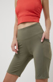 Cumpara ieftin Columbia pantaloni scurti sport Windgates femei, culoarea verde, neted, high waist
