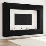 vidaXL Set TV de 12 piese pe perete din lemn prelucrat de stejar negru