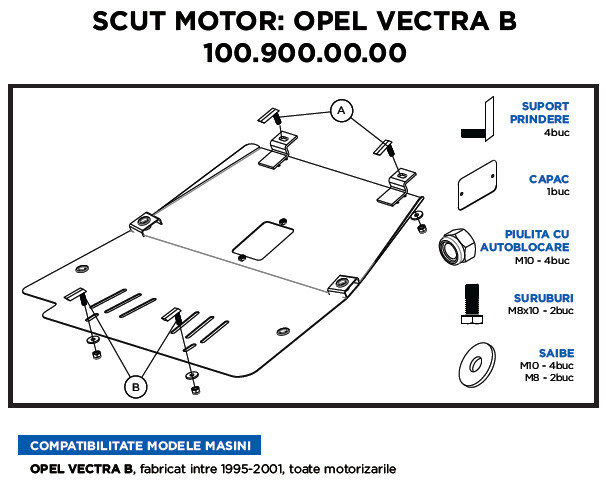 Scut Motor Opel Vectra B 1995-2001 Toate Motorizarile 44451 100.900.00.00