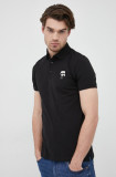 Cumpara ieftin Karl Lagerfeld tricou polo bărbați, culoarea negru, cu imprimeu 500221.745022