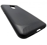 Husa silicon TPU design Carbon neagra pentru Xiaomi Redmi 9