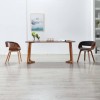 VidaXL Scaune de bucătărie, 2 buc., gri, lemn curbat &amp; material textil