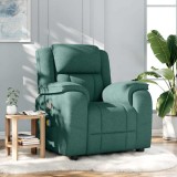 vidaXL Fotoliu de masaj rabatabil, verde &icirc;nchis, material textil