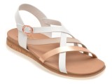 Cumpara ieftin Sandale SKECHERS albe, DESERT KISS LOW, din piele ecologica