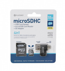 Card de memorie MicroSD 4 in 1, Platinet 32GB EVO foto