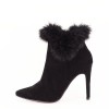 Botine negre cu toc cui Sandra 118, 36, 37, Negru