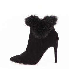 Botine negre cu toc cui Sandra 118