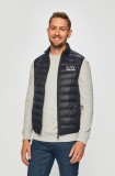 EA7 Emporio Armani vesta de puf barbati, culoarea albastru marin