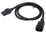 Cablu Alimentare 1m Negru 3x18AWG IEC C13-C14 10A
