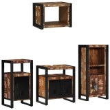 Set de mobilier pentru baie cu raft 4 pcs Lemn recuperat solid