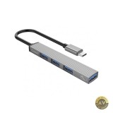 Hub USB-C Orico AH-13 1 x USB-A 3.0 - 3 x USB-A Gri