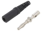 Mufă banană 4mm 32A neagră neizolată