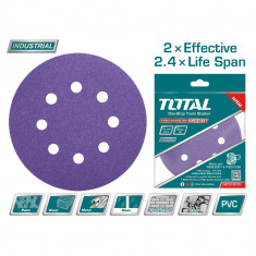 TOTAL - Disc hartie abraziva 125mm -P40,P60,P80,P1 - MTO-TAC73125101