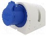 Conector alimentare AC, IEC 60309, IP44, 16A, 230V AC, 3 pini, PCE - 113-6