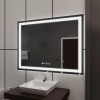 Oglinda LED Rectangulara, 100x75cm, Verite MotionGlow Marcello, Sistem Dezaburire, Ceas &amp; Termometru, Dimabila ModernLight Concept