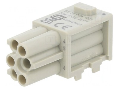 Conector HDC Han-Modular&amp;reg; Domino 6 PIN 1 Modul Mamă foto