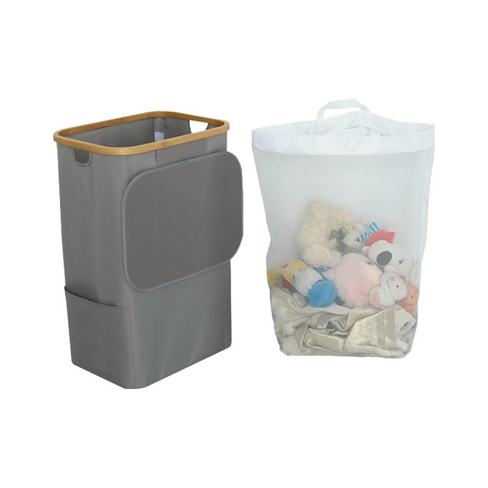 Leziter Szennyeskos&aacute;r 100L sz&uuml;rke 44x33x67 cm Mobalis Homvera