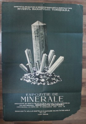 AFISUL EXPOZITIEI DE MINERALE , SALILE CASTELUI HUNIADE , 1981 foto