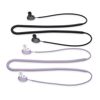 Set 2 Curele pentru casti Samsung Galaxy Buds 2, Kwmobile, Mov/Negru, Silicon, 56697.108 foto