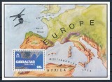 Coliță Gibraltar 1973 - Gibraltar din Spațiu, Satelit de Cartografiere, Harta Europei (Bloc 5) - MNH -A101