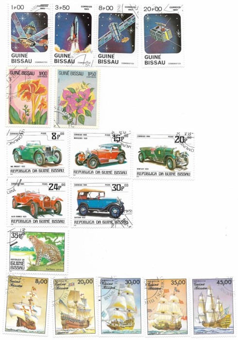Guineea-Bissau - Lot marci diverse, 1983-1985 - valori obliterate