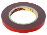 Bandă de fixare 3M acril gri &icirc;nchis 12mm x 5,5m x 1,1mm
