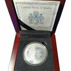 MALTA moneda din argint 10€ din anul 2008 UNC [Certficat Central Bank of Malta]