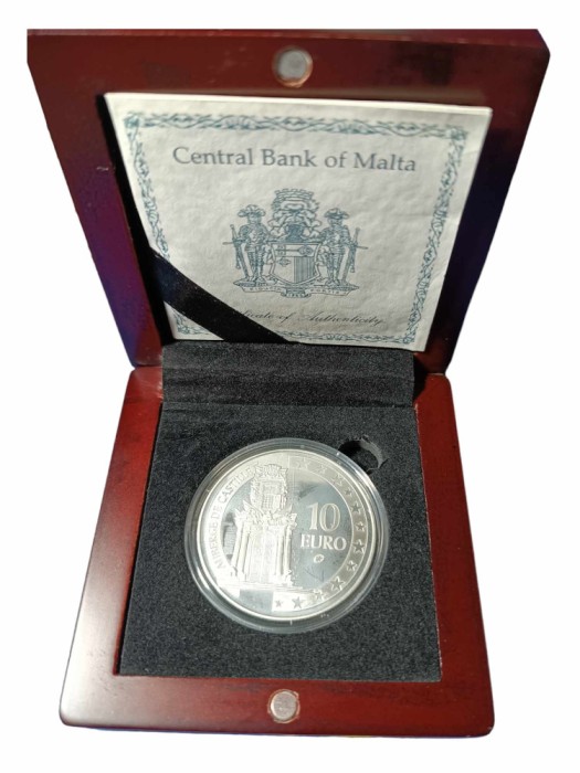 MALTA moneda din argint 10&euro; din anul 2008 UNC [Certficat Central Bank of Malta]