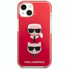 Husa Cover Karl Lagerfeld Saffiano Karl &amp;amp;amp;Choupette Heads pentru iPhone 13 Red foto