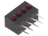 LED Orizontală 1.8mm Roșie 4 Diode 20mA 40&deg;