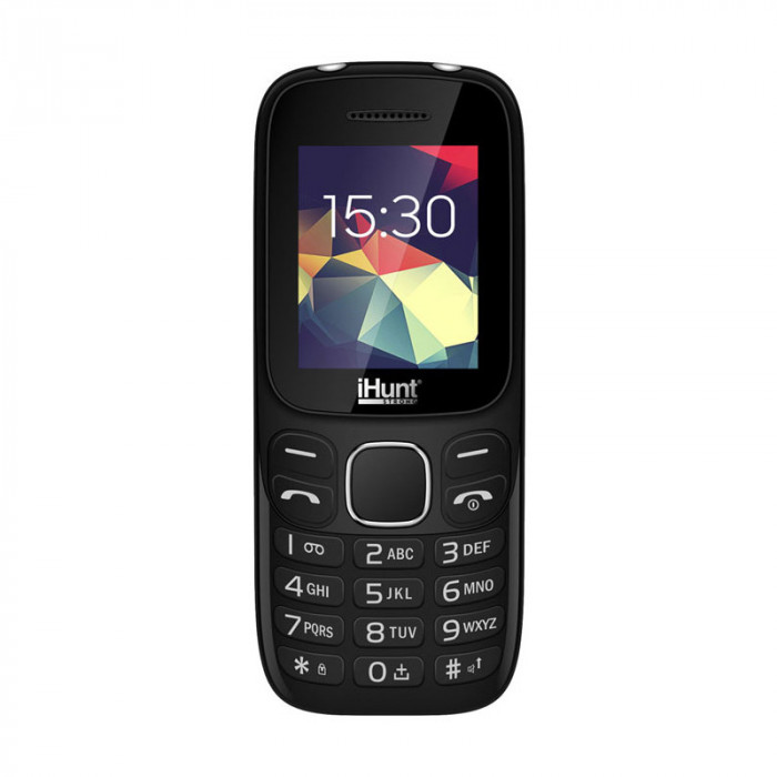 Telefon mobil iHunt i4 2G 2021, ecran TFT 1.8 inch, 800 mAh, Radio FM, Bluetooth, lanterna, Dual Sim, Negru