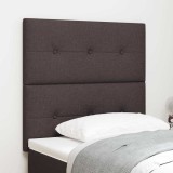 VidaXL Tăblie de pat capitonată cu nasturi, maro &icirc;nchis, 90 cm textil