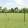 Gard Din Fier Sudat cu 13 Posturi Spike Gri 1.6x25 m Oțel