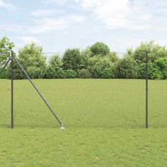 vidaXL Gard din s&acirc;rmă sudată cu 13 st&acirc;lpi cuie Gri 1.5x25 m Oțel