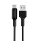 Cablu de Date si Incarcare, USB-C 3A Borofone, USB Tip C, Lungime 1 Metru - Negru