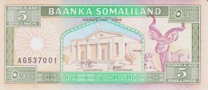 Bancnota Somaliland 5 Shilingi 1994 - P1 UNC