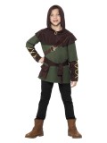 Costum carnaval copii vanator Robin Hood verde cu maro 4-6 ani