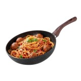 Tigaie wok MagicHome Black Marble Line, 28 cm, antiaderenta