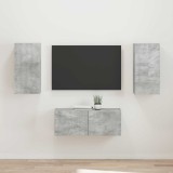 Cumpara ieftin Set comoda TV 2 buc. Gri din beton Lemn prelucrat