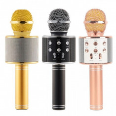 Microfon Wireless Karaoke cu Bluetooth, Boxa, USB si SD Card WS858 foto